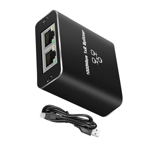GKYQVE RJ45 Gigabit Ethernet Splitter 1 Bis 2 1000 Mbit/s Netzwerkadapter Für CAT5/5E/6/7/8 Kabel Mit USB Stromkabel Stabilen Datenübertragungssplitter GKYQVE RJ45 Gigabit Ethernet Splitter 1 Bis 2 1000 Mbit/s Netzwerkadapter Für CAT5/5E/6/7/8 Kabel Mit USB Stromkabel Stabilen Datenübertragungssplitter von GKYQVE