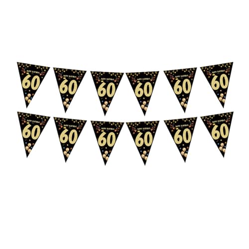 Geburtstagsfeier Bunting Hanging Dekoration Schwarz Gold Dreiecksem Wimpel Orament Birthday Photography Requisiten Für Erwachsene Innen Und Außendekoration von GKYQVE