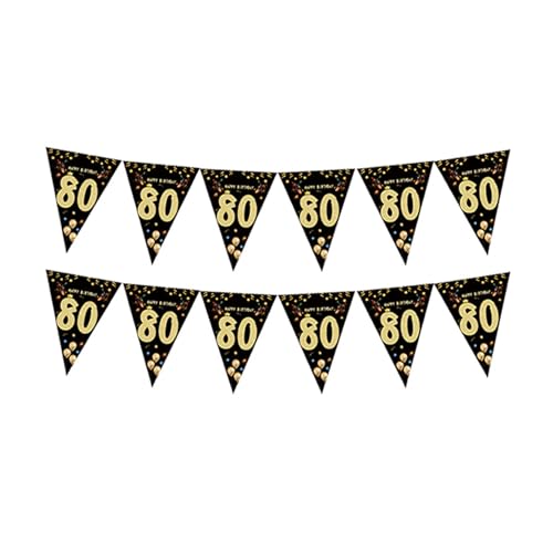 Geburtstagsfeier Bunting Hanging Dekoration Schwarz Gold Dreiecksem Wimpel Orament Birthday Photography Requisiten Für Erwachsene Innen Und Außendekoration von GKYQVE