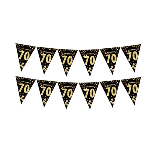 Geburtstagsfeier Bunting Hanging Dekoration Schwarz Gold Dreiecksem Wimpel Orament Birthday Photography Requisiten Für Erwachsene Innen Und Außendekoration von GKYQVE
