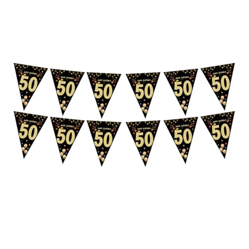 Geburtstagsfeier Bunting Hanging Dekoration Schwarz Gold Dreiecksem Wimpel Orament Birthday Photography Requisiten Für Erwachsene Innen Und Außendekoration von GKYQVE