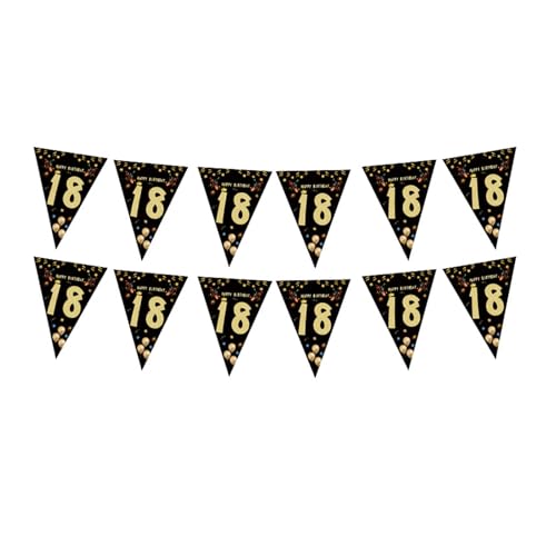 Geburtstagsfeier Bunting Hanging Dekoration Schwarz Gold Dreiecksem Wimpel Orament Birthday Photography Requisiten Für Erwachsene Innen Und Außendekoration von GKYQVE