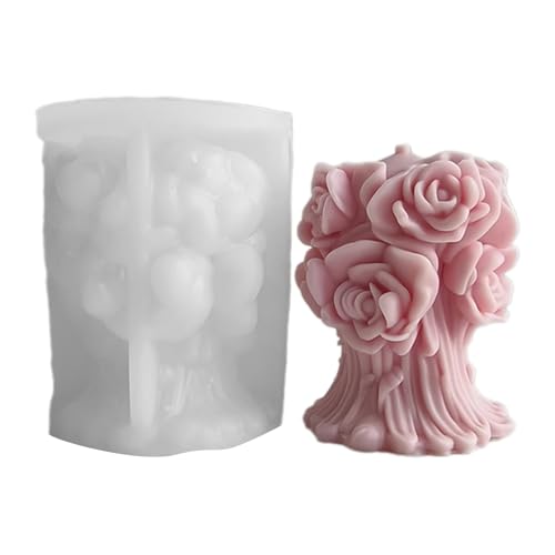 Geprägte Kerze Silikonform Rose Blumensäule Ornament Form Handgefertigter Schmuck Für Paar Und Aromatherapys Enthusiasten Dessert Backformen von GKYQVE