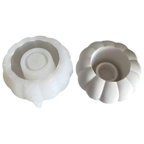 Halloween Crafting Formen Easy Demolding Kürbisform Kerze Basisformen Flexible Silikonkerzenhalter Silikonhandwerksform von GKYQVE