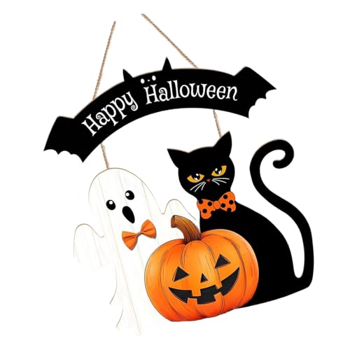 Halloween Willkommensschild Für Haustür Willkommenszeichen Wandplaques Gruselige Katzenkürbisentürbügel Dekorationen Hanges Schild Halloween Willkommensschild Für Haustür Willkommenszeichen Wandplaques Gruselige Katzenkürbisentürbügel Dekorationen Hanges Schild von GKYQVE