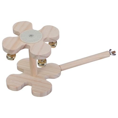 GKYQVE Hölzerner Vogel Stehplatte Spielzeug Mit Glocken Für Sittiche Cockatiels Conures Brudeln Easy Installation Entertainment Toy von GKYQVE