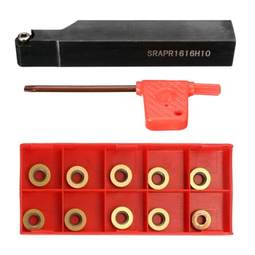 Indexierbare Metalldrehmaschine Turning Tool Holder SRAPR1616H10 Mit 10pcs RPMT10T3MO RUND METAL SEVETS Einfügungs Taste Metalworking Werkzeug von GKYQVE
