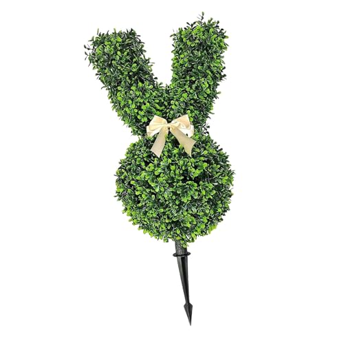 Kaninchen Von Osterpfahl Topiary Tree Mit Realistischen Grünen Töpfen Für Die Verbesserung Der Und Garten Parterre von GKYQVE