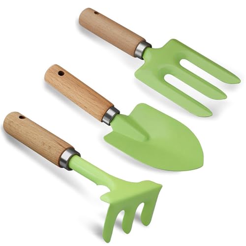 Kinder 3 Piece Garden Tool Set Mit Metallköpfen Und Holzgriffen Für Sichere Outdoor Aktivitäten Spielen Und Lernen Von Gartenwerkzeug In Kindergröße von GKYQVE