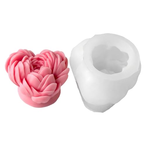 Silikonformen Pfingstrose Blütenkerze Formen Oramentformen Pflaster Epoxidharz Schimmel Silikonform Pfingstrose Blumenkerzeplaster Handgefertigtes Gießen von GKYQVE