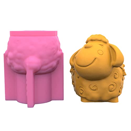 Tierische Schaf Gypsum Silikonform Sukkulenten Beton Blütenstopf Vase Gips Zement Tonkerzenhalter Kerzenhalter Form Für Betonzementharzguss von GKYQVE