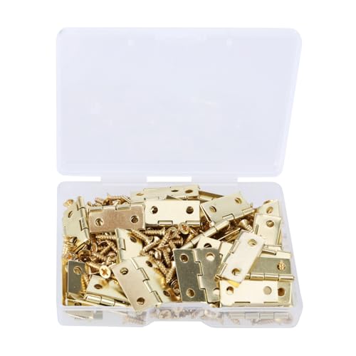 Vielseitige 50pcs Kleine Scharniere Mit Schrauben Goldfarbe Set Perfekt Für Construct & Box Reparatur Schmuckschachtel von GKYQVE