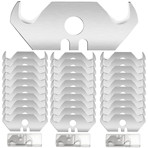 Hakenklingen Trapezhakenklingen 30Stk Hakenklinge 0,6 mm Klingenstärke mit Lochung für Teppichmesser Verpackungen Bodenbeläge Plastik von GKZB