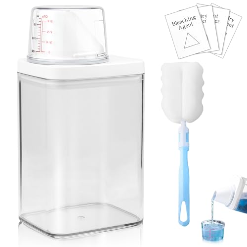 Waschpulver Aufbewahrungsbox Luftdichter Waschmittelspender 1100ml Waschmittelbox mit Messbecher Waschpulver Behälter für Waschpulver, Waschmittel, Getreide, Weichspüler von GKZB