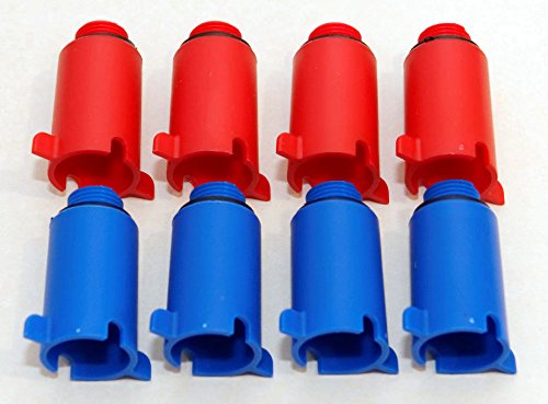 4 Paar Baustopfen Montagestopen Abdrückstopfen 1/2" Farbe 4x blau + 4x rot von Evenes