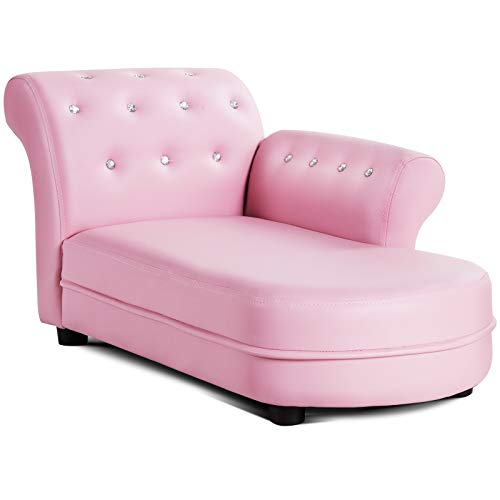 GLACER Kinder-Sofa mit Prinzessinnen-Motiv, aus PVC-Leder und Kristallen, gepolstert, für Kinder von GLACER