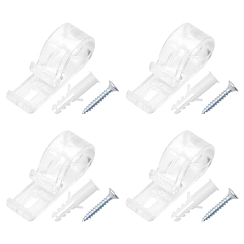 GLADFRESIT 4 Sets Raffrollo-Clips, Kunststoff, transparent, mit 4 Schrauben und 4 Säulen, Sicherheitskettenschnurhaken für vertikale und römische Vorhänge GLADFRESIT 4 Sets Raffrollo-Clips, Kunststoff, transparent, mit 4 Schrauben und 4 Säulen, Sicherheitskettenschnurhaken für vertikale und römische Vorhänge von GLADFRESIT