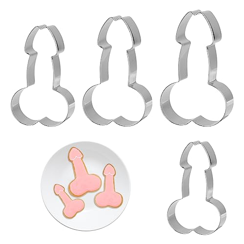 GLADFRESIT Ausstechformen-Set, Edelstahl, lustige Backform – 4 verschiedene Größen, Keks- und Fondant-Ausstecher für eine einzelne Party, 4 Stück von GLADFRESIT