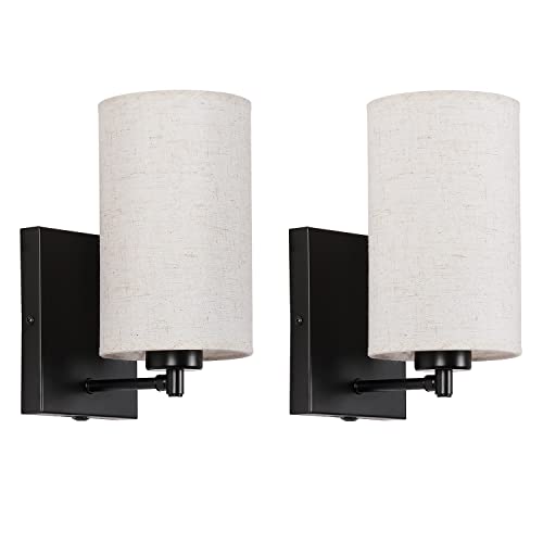 GLADFRESIT Moderne Wandleuchte 2er Set Zylindrische Beige Stoffschirm Wandleuchte Innen Wandleuchte für Wohnzimmer Esszimmer Nachttisch Lesen GLADFRESIT Moderne Wandleuchte 2er Set Zylindrische Beige Stoffschirm Wandleuchte Innen Wandleuchte für Wohnzimmer Esszimmer Nachttisch Lesen von GLADFRESIT