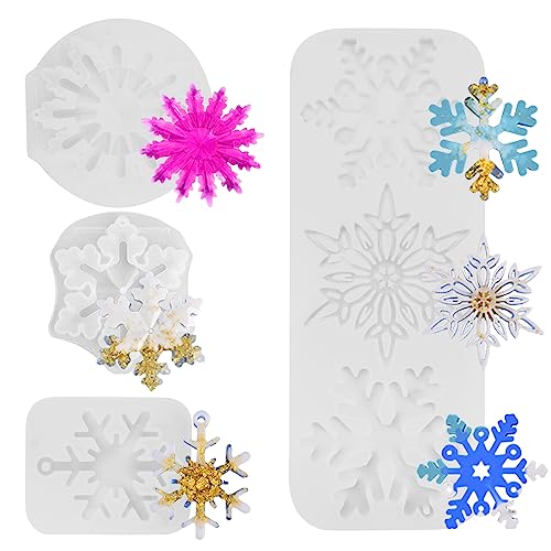 4 Stücke Schneeflocke Silikon Formen, Weihnachten Epoxidharz Formen Harzformen Silikon Harz Casting Form Resin Form Harz Ggießen Formen DIY Weihnachts Baum Hängeornamente Schimmel 4 Stücke Schneeflocke Silikon Formen, Weihnachten Epoxidharz Formen Harzformen Silikon Harz Casting Form Resin Form Harz Ggießen Formen DIY Weihnachts Baum Hängeornamente Schimmel von GLAITC