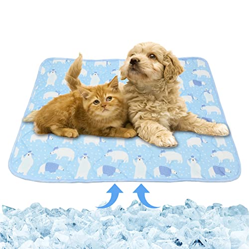 Kühlmatte für Hunde, 55x70cm kühlmatte Katze Hunde Kühlmatte Haustier Kühlmatte Selbstkühlende Matte Cooling Mat Dog Geeignet Für Zuhause Oder Auto,Hundehütte Outdoor (Blau) von GLAITC