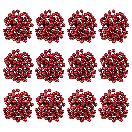 Weihnachten Beere, 480 Stück Künstliche Beeren Dekoration Rot Holly Beerenzweige Weihnachten Gefrostet Berry Mini Weihnachtsbeere für Weihnachtsbaum Deko DIY Basteln Kranz Girlande Machen Crimson Weihnachten Beere, 480 Stück Künstliche Beeren Dekoration Rot Holly Beerenzweige Weihnachten Gefrostet Berry Mini Weihnachtsbeere für Weihnachtsbaum Deko DIY Basteln Kranz Girlande Machen Crimson von GLAITC