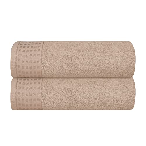 GLAMBURG Baumwolle 2er-Pack Oversized Badetuch-Set 70 x 140 cm, große Badetücher, Ultra saugfähig, kompakt, Umweltfreundlich und 100% recycelbar, schnell trocknend und leicht, Bräunen von GLAMBURG