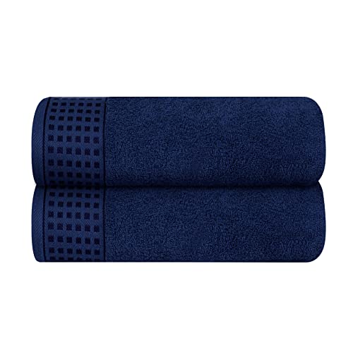 GLAMBURG Baumwolle 2er-Pack Oversized Badetuch-Set 70 x 140 cm, große Badetücher, Ultra saugfähig, kompakt, Umweltfreundlich und 100% recycelbar, schnell trocknend und leicht, Marineblau GLAMBURG Baumwolle 2er-Pack Oversized Badetuch-Set 70 x 140 cm, große Badetücher, Ultra saugfähig, kompakt, Umweltfreundlich und 100% recycelbar, schnell trocknend und leicht, Marineblau von GLAMBURG