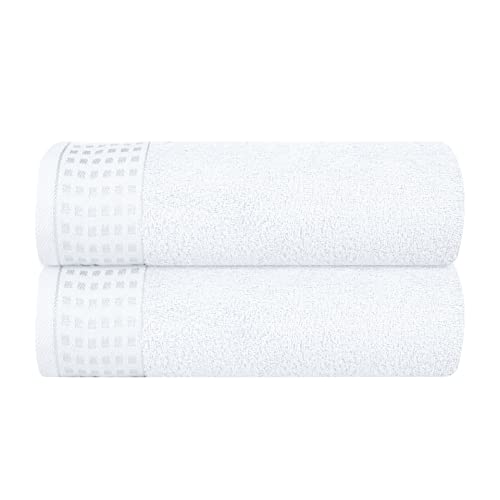 GLAMBURG Baumwolle 2er-Pack Oversized Badetuch-Set 70 x 140 cm, große Badetücher, Ultra saugfähig, kompakt, Umweltfreundlich und 100% recycelbar, schnell trocknend und leicht, Weiß GLAMBURG Baumwolle 2er-Pack Oversized Badetuch-Set 70 x 140 cm, große Badetücher, Ultra saugfähig, kompakt, Umweltfreundlich und 100% recycelbar, schnell trocknend und leicht, Weiß von GLAMBURG