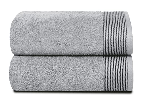 GLAMBURG Baumwolle 2er-Pack Oversized Badetuch-Set 70 x 140 cm, große Badetücher, Ultra saugfähig, kompakt, schnell trocknend und leicht, Hellgrau GLAMBURG Baumwolle 2er-Pack Oversized Badetuch-Set 70 x 140 cm, große Badetücher, Ultra saugfähig, kompakt, schnell trocknend und leicht, Hellgrau von GLAMBURG