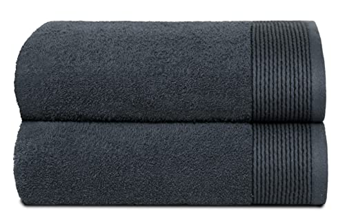 GLAMBURG Baumwolle 2er-Pack Oversized Badetuch-Set 70 x 140 cm, große Badetücher, Ultra saugfähig, kompakt, schnell trocknend und leicht, Holzkohle Grau GLAMBURG Baumwolle 2er-Pack Oversized Badetuch-Set 70 x 140 cm, große Badetücher, Ultra saugfähig, kompakt, schnell trocknend und leicht, Holzkohle Grau von GLAMBURG