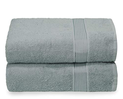 GLAMBURG Baumwolle 2er-Pack Oversized Badetuch-Set 70 x 140 cm, große Badetücher, Ultra saugfähig, kompakt, schnell trocknend und leicht, Jade von GLAMBURG