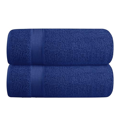 GLAMBURG Baumwolle 2er-Pack Oversized Badetuch-Set 70 x 140 cm, große Badetücher, Ultra saugfähig, kompakt, schnell trocknend und leicht, Marineblau GLAMBURG Baumwolle 2er-Pack Oversized Badetuch-Set 70 x 140 cm, große Badetücher, Ultra saugfähig, kompakt, schnell trocknend und leicht, Marineblau von GLAMBURG