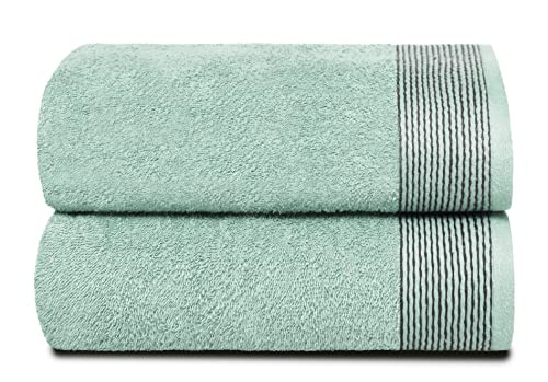 GLAMBURG Baumwolle 2er-Pack Oversized Badetuch-Set 70 x 140 cm, große Badetücher, Ultra saugfähig, kompakt, schnell trocknend und leicht, Meeresgrün GLAMBURG Baumwolle 2er-Pack Oversized Badetuch-Set 70 x 140 cm, große Badetücher, Ultra saugfähig, kompakt, schnell trocknend und leicht, Meeresgrün von GLAMBURG
