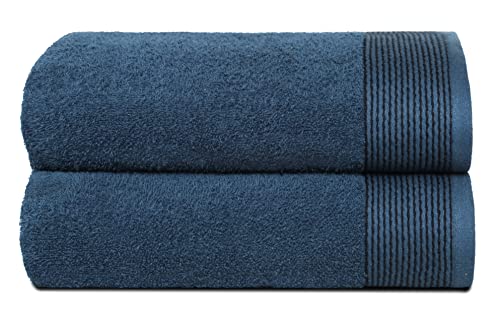 GLAMBURG Baumwolle 2er-Pack Oversized Badetuch-Set 70 x 140 cm, große Badetücher, Ultra saugfähig, kompakt, schnell trocknend und leicht, Mineral Blau GLAMBURG Baumwolle 2er-Pack Oversized Badetuch-Set 70 x 140 cm, große Badetücher, Ultra saugfähig, kompakt, schnell trocknend und leicht, Mineral Blau von GLAMBURG