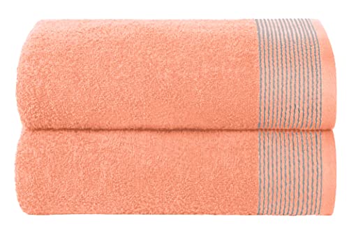 GLAMBURG Baumwolle 2er-Pack Oversized Badetuch-Set 70 x 140 cm, große Badetücher, Ultra saugfähig, kompakt, schnell trocknend und leicht — Pfirsich GLAMBURG Baumwolle 2er-Pack Oversized Badetuch-Set 70 x 140 cm, große Badetücher, Ultra saugfähig, kompakt, schnell trocknend und leicht — Pfirsich von GLAMBURG
