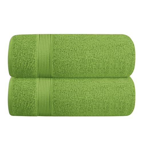 GLAMBURG Baumwolle 2er-Pack Oversized Badetuch-Set 70 x 140 cm, große Badetücher, Ultra saugfähig, kompaktes und leichtes Handtuch — Kiwi Grün GLAMBURG Baumwolle 2er-Pack Oversized Badetuch-Set 70 x 140 cm, große Badetücher, Ultra saugfähig, kompaktes und leichtes Handtuch — Kiwi Grün von GLAMBURG