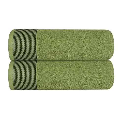 GLAMBURG Baumwolle 2er-Pack übergroße Badetücher 100 x 150 cm, große Badetücher, Ultra saugfähig, kompakt, schnell trocknendes und leichtes Handtuch — Kiwi Grün von GLAMBURG