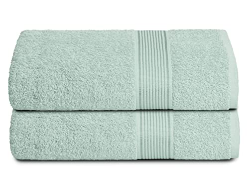GLAMBURG Baumwolle 2er-Pack übergroße Badetücher 100 x 150 cm, große Badetücher, Ultra saugfähig, kompakt, schnell trocknendes und leichtes Handtuch - Meeresgrün von GLAMBURG