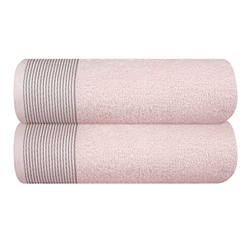 GLAMBURG Baumwolle 2er-Pack übergroße Badetücher 100 x 150 cm, große Badetücher, Ultra saugfähig, kompakt, schnell trocknendes und leichtes Handtuch - Rosa von GLAMBURG