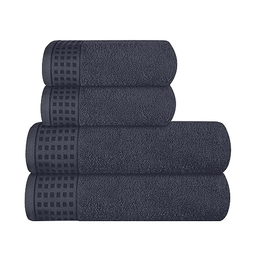 GLAMBURG Ultra Soft 4er-Pack Handtuch-Set, Baumwolle, enthält 2 übergroße Badetücher 70 x 140 cm, 2 Handtücher 50 x 90 cm, für den täglichen Gebrauch, kompakt und leicht — Holzkohle Grau GLAMBURG Ultra Soft 4er-Pack Handtuch-Set, Baumwolle, enthält 2 übergroße Badetücher 70 x 140 cm, 2 Handtücher 50 x 90 cm, für den täglichen Gebrauch, kompakt und leicht — Holzkohle Grau von GLAMBURG