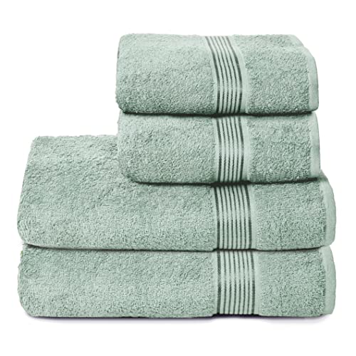 GLAMBURG Ultra Soft 4er-Pack Handtuch-Set, Baumwolle, enthält 2 übergroße Badetücher 70 x 140 cm, 2 Handtücher 50 x 90 cm, für den täglichen Gebrauch, kompakt und leicht — Meeresgrün GLAMBURG Ultra Soft 4er-Pack Handtuch-Set, Baumwolle, enthält 2 übergroße Badetücher 70 x 140 cm, 2 Handtücher 50 x 90 cm, für den täglichen Gebrauch, kompakt und leicht — Meeresgrün von GLAMBURG