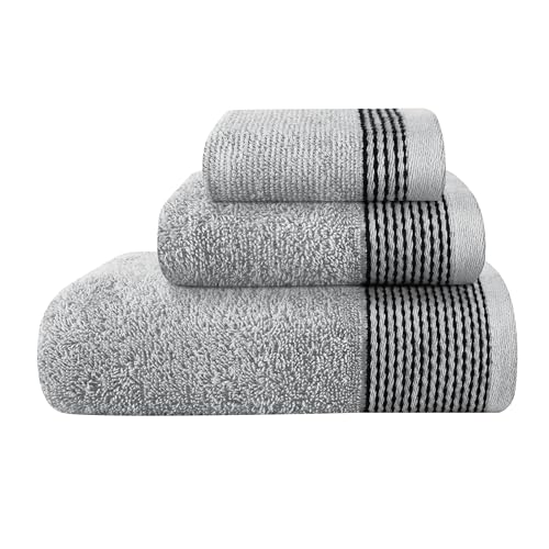 GLAMBURG Ultraweiches 3er-Pack Baumwollhandtuchset bestehend aus einem übergroßen Badetuch 70 x 140 cm, einem Handtuch 40 x 60 cm und einem Waschlappen 30 x 30 cm, hellgrau GLAMBURG Ultraweiches 3er-Pack Baumwollhandtuchset bestehend aus einem übergroßen Badetuch 70 x 140 cm, einem Handtuch 40 x 60 cm und einem Waschlappen 30 x 30 cm, hellgrau von GLAMBURG