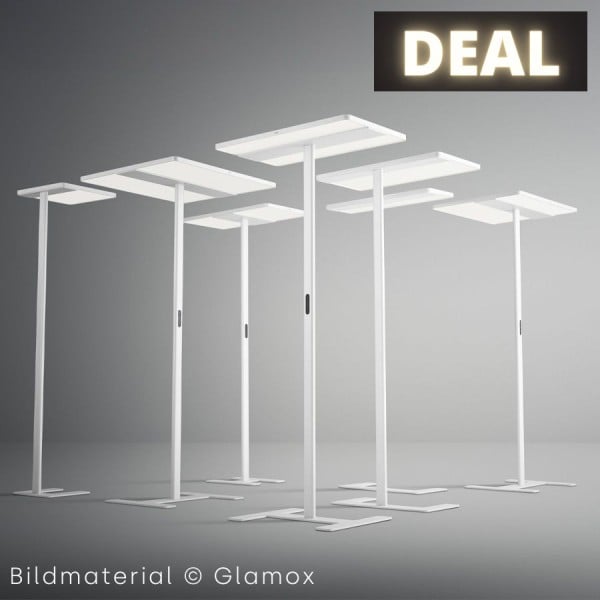 AKTION: GLAMOX ADAPT-F LED Stehleuchte weiß | Sensor mit Tageslichtregelung von GLAMOX