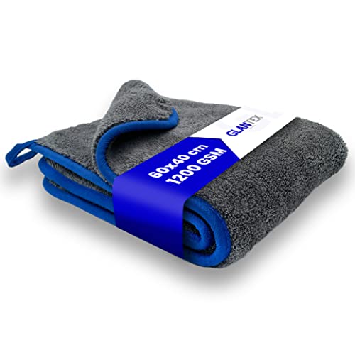 GLANTEX Mikrofaser Trockentuch in Profi-Qualität in 40x60 cm, lackschonend und saugstark, fusselfreies Microfasertuch zum Trocken & Polieren mit 1200 GSM GLANTEX Mikrofaser Trockentuch in Profi-Qualität in 40x60 cm, lackschonend und saugstark, fusselfreies Microfasertuch zum Trocken & Polieren mit 1200 GSM von GLANTEX