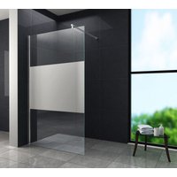 Glasdeals - 10 mm Duschwand aquos-cover 150 x 200 cm - Klarglas, teilsatiniert von GLASDEALS