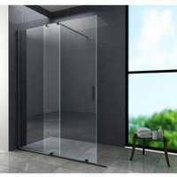 Glasdeals - 8 mm Schiebetür-Duschwand traverso (schwarz) 120 x 200 cm von GLASDEALS