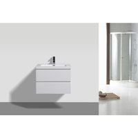 Badmöbel Unterschrank ALGO-50 inkl. Waschtisch (hochglanz-weiß) von GLASDEALS