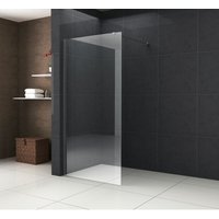 Duschwand tipo mit schwarzen Anbauteilen in 130 x 200 cm - Klarglas von GLASDEALS
