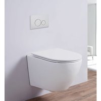 Glasdeals - Spülrandloses Wand-WC inkl. Soft-Close Sitz WHR-6071 (matt-weiß) - matt-weiß von GLASDEALS